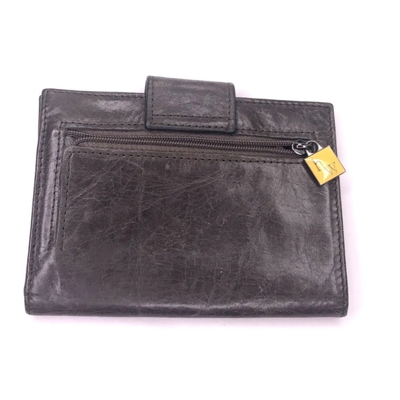 Helen Welsh Wallet Bifold Gray Leather Snap Closure 4"X5" Credit Card ID Slots - Picture 2 of 16